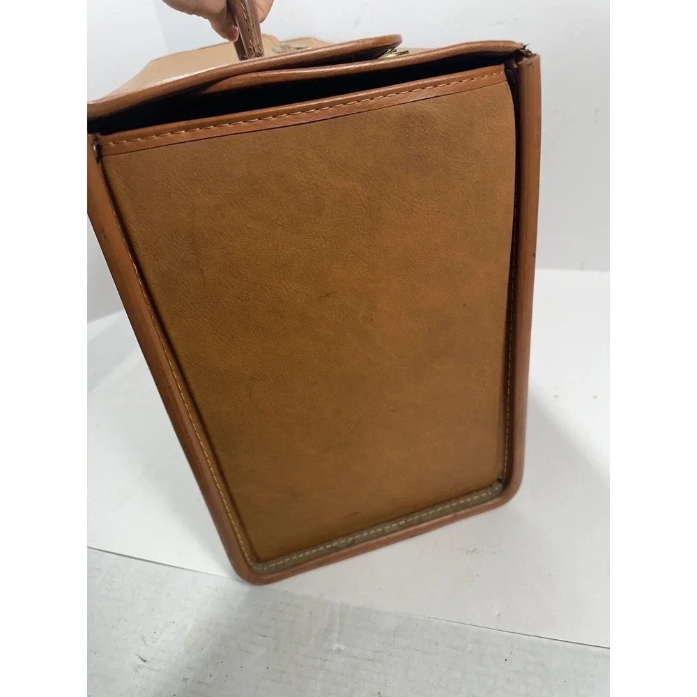Vintage Samsonite Airline Pilot Salesman Brown Leather Attache Briefcase Antique